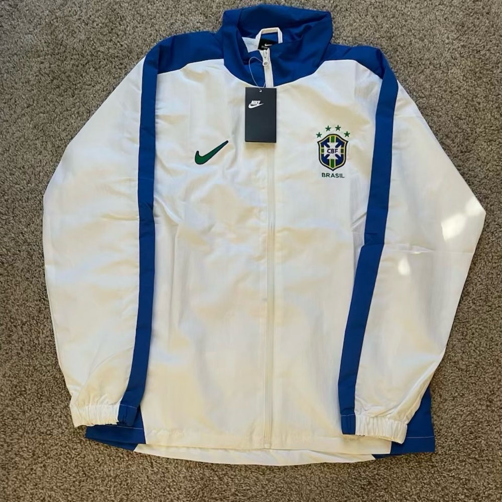 Nike Brazil White and Blue Track Jacket
